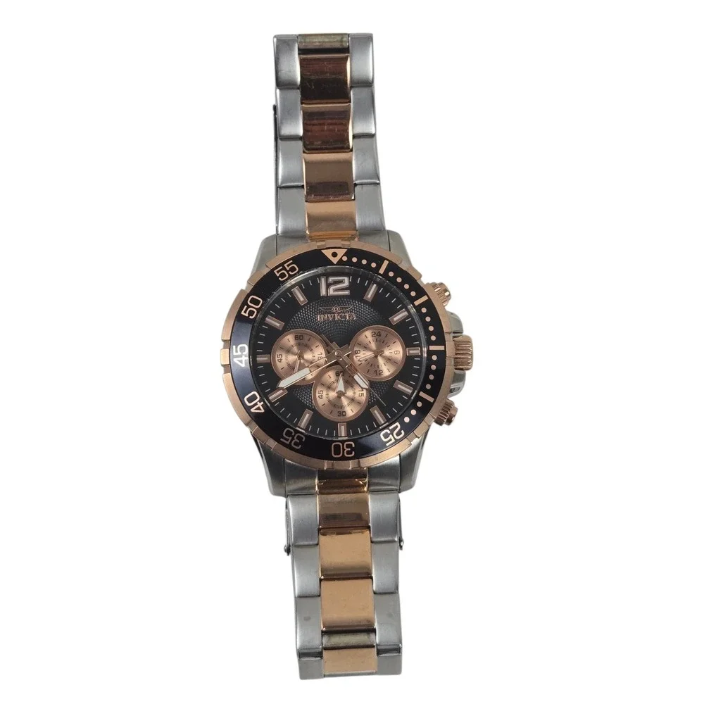 Invicta Specialty Men's Watch 23667 Chronograph Rose Gold & Stainless Band VIDEO